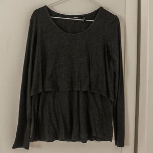 Tiered cotton jersey tee